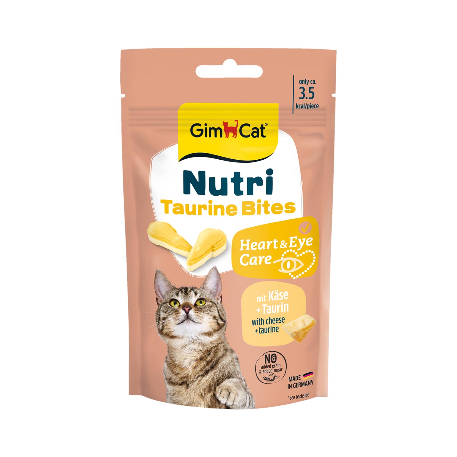 GimCat Nutri Taurine Bites – pyszna przekąska ze specjalnie dobraną recepturą dla dobrego samopoczucia Twojego kota – 1 woreczek (1 x 425 g)