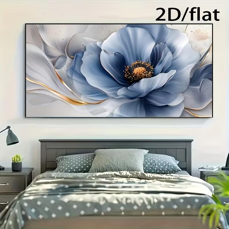 Affiche moderne florale bleue AEFOUU tableau vintage de salon 140cm