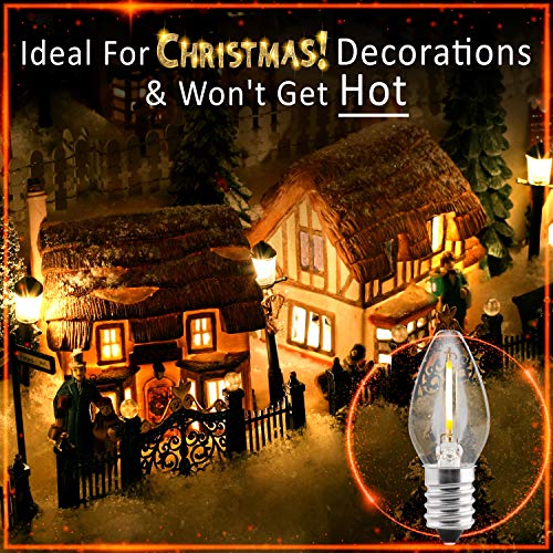 Led Night Light Bulb – C7 E12 Led Bulbs – Candelabra Light Bulbs, 1 Watt Equivalent 10W Incandescent Bulb, Warm White 2700K, Window Candles & Chandeliers Replacement Bulb, 4 Pack #TOP5