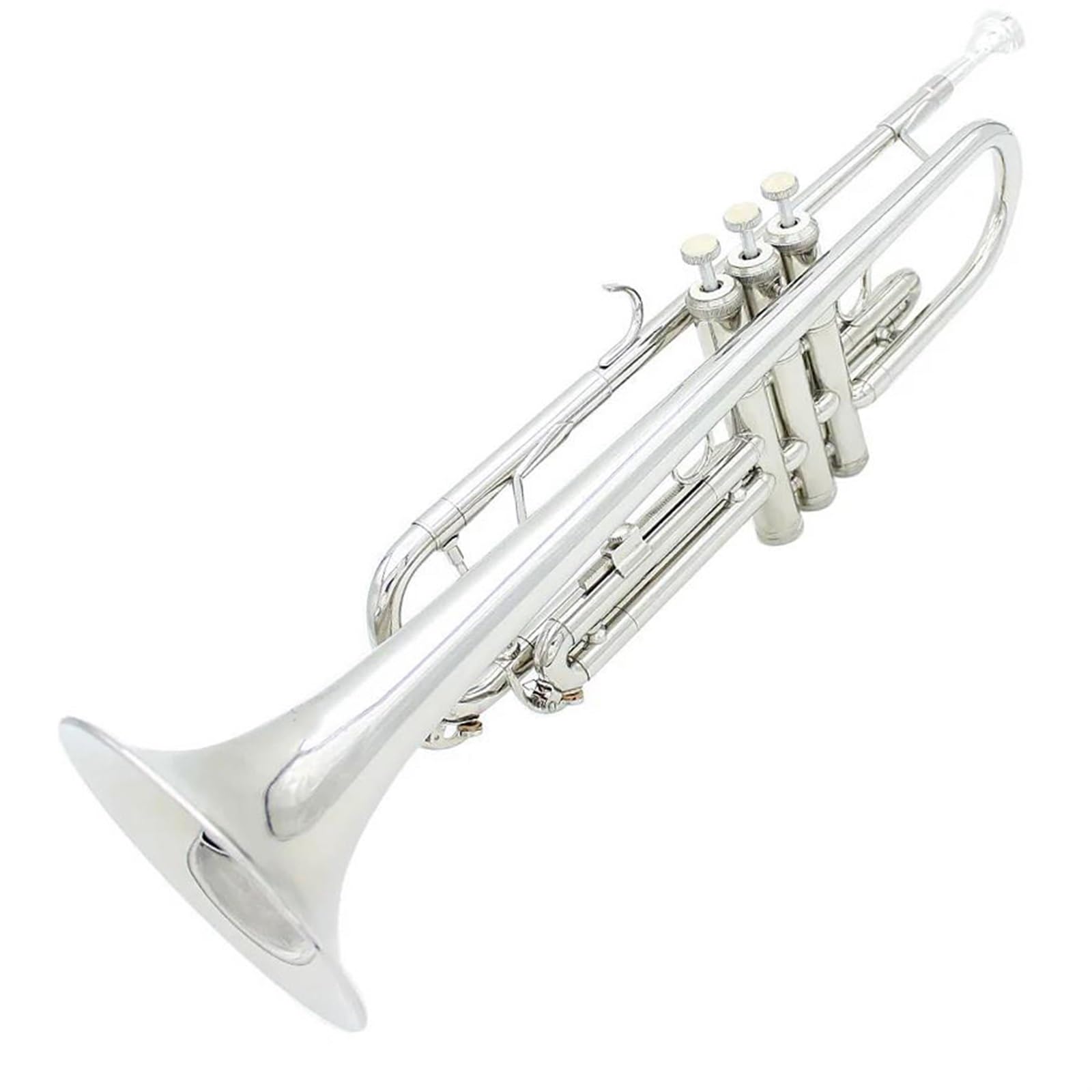 Tromba Strumento A Tromba In Si Bemolle Corpo In Tubo Di Ottone Tromba In Argento Con Accessori In Tessuto Per La Pulizia Adatto Per Principianti E Adulti