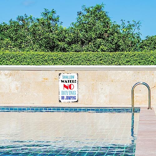 Señal metálica reglas piscina 12x8 pulgadas aluminio miniatura 6