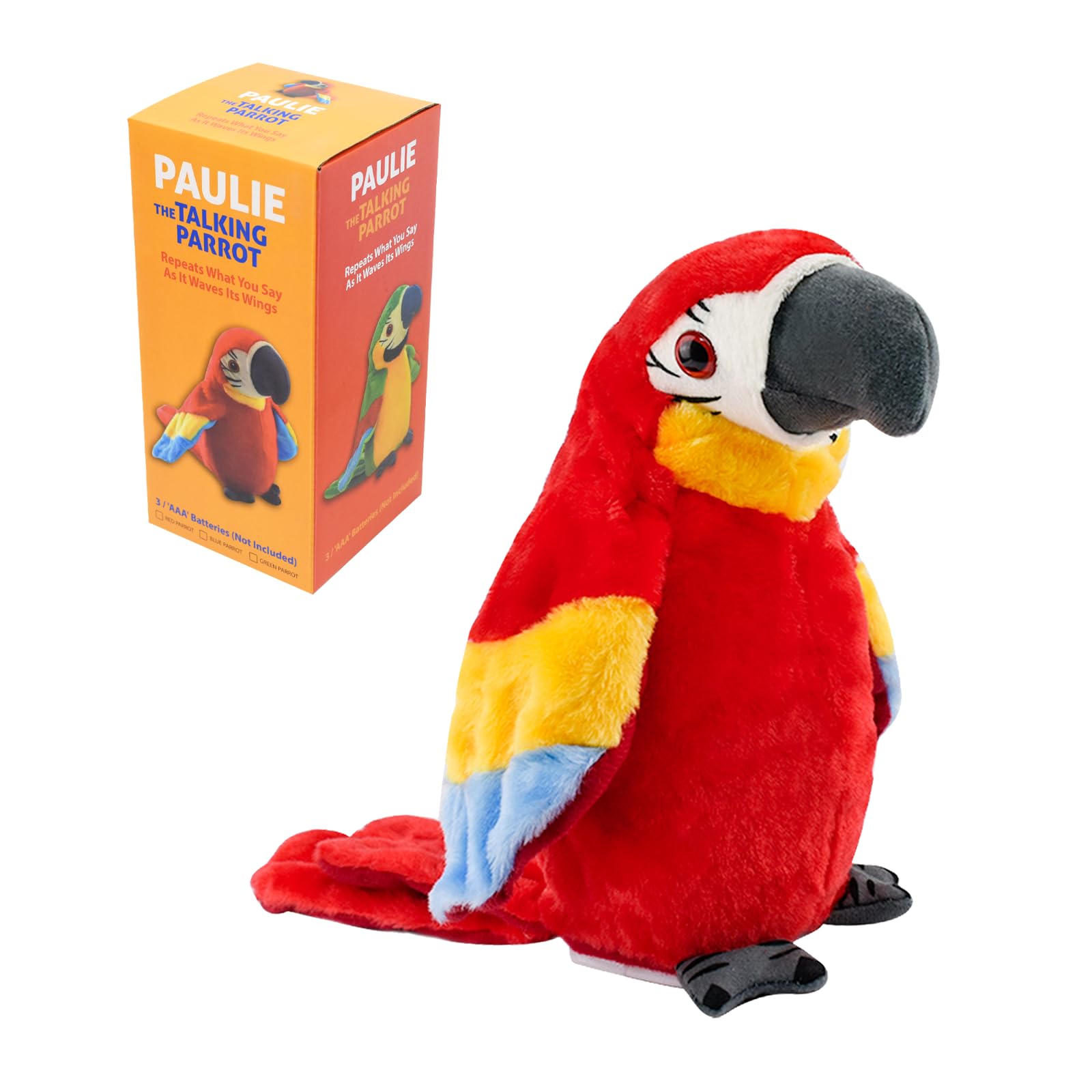 Sound Repeating Parrot Plush Plush Interactive Toy, Waving Wings Electronic Record Bird Stuffed Animal Sensory Educational Toy Cute talking parrot Birthday Xmas Gift for Kids & Baby