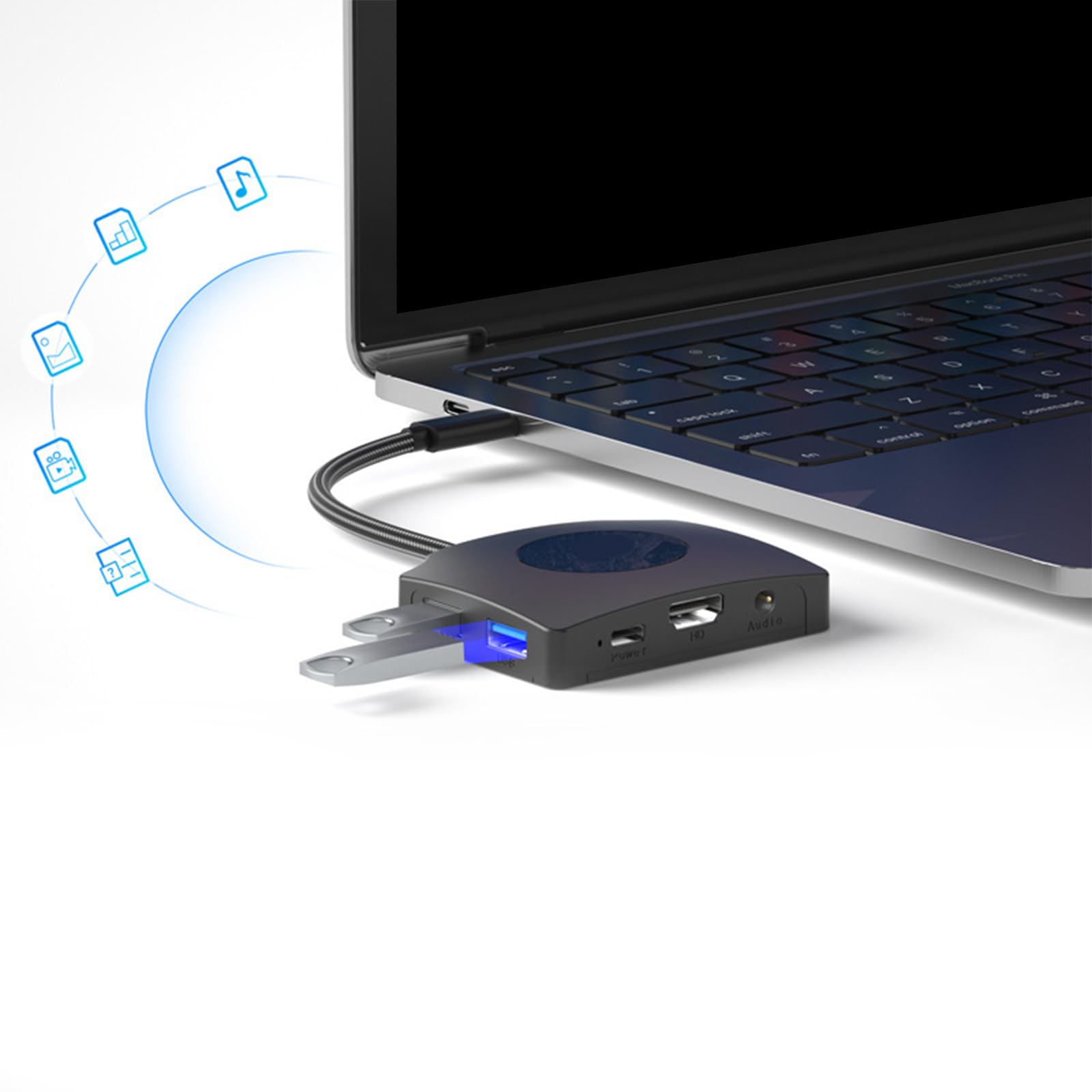 Hub USB C Dock USB C Dongle Con 2 Porta USB3.0 4K 1080P 60Hz Splitter HDTV 100W PD3.0 Per PC/Laptop Video Dock