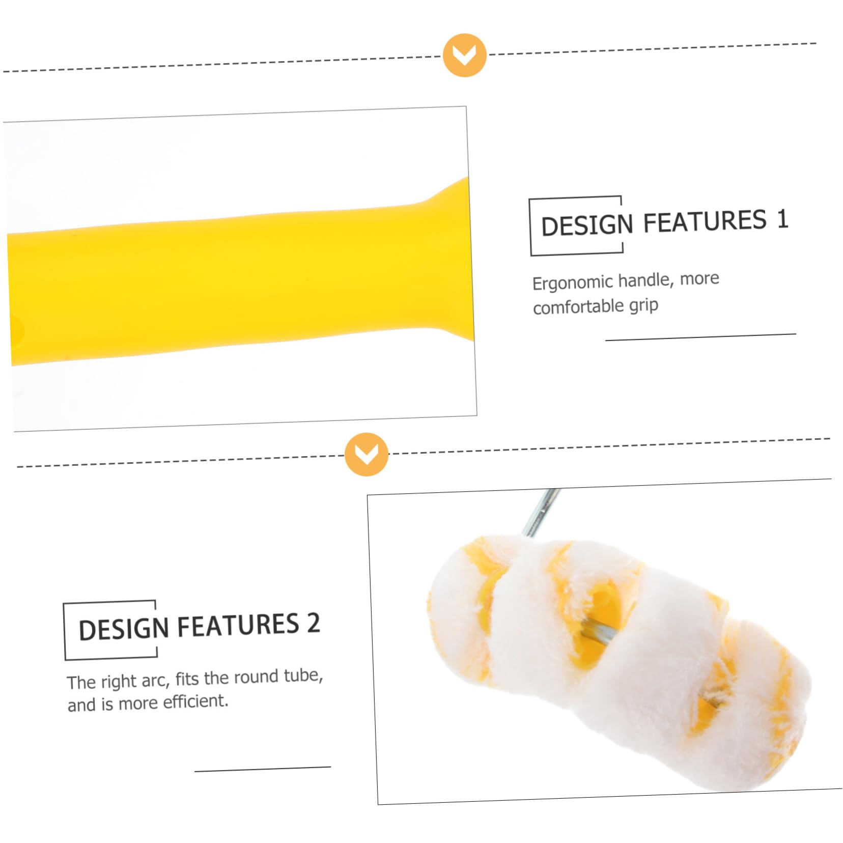 Uonlytech 10 Stück 4 Gebogene Kanalbürste Schaumstoffrollen Malen Schaumrolle Mit Hoher Dichte Pfeifenmaler Schaumrollenfarbe Rohr Farbroller-kit Schwammwalzen Zum Streichen Yellow Eisen
