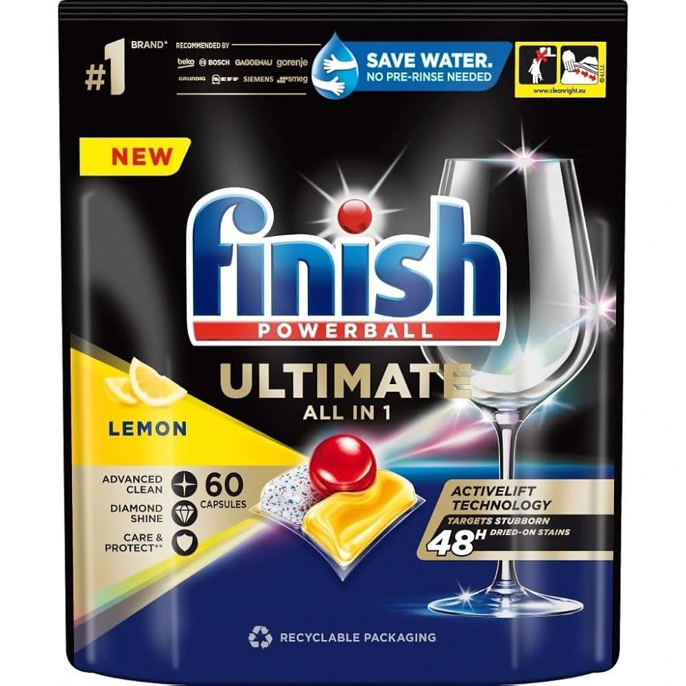 Finish Powerball Ultimate Plus Dishwasher Tablets Lemon 60's
