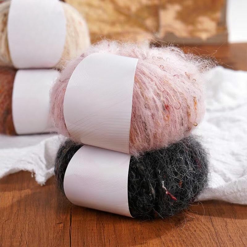 6/12/18/24 Piezas de Hilo bouclé de 25 g, Hilo de Mezcla de Lana Suave, para Tejer a Mano y a Crochet suéteres, Abrigos, chales, Bufandas y Gorros