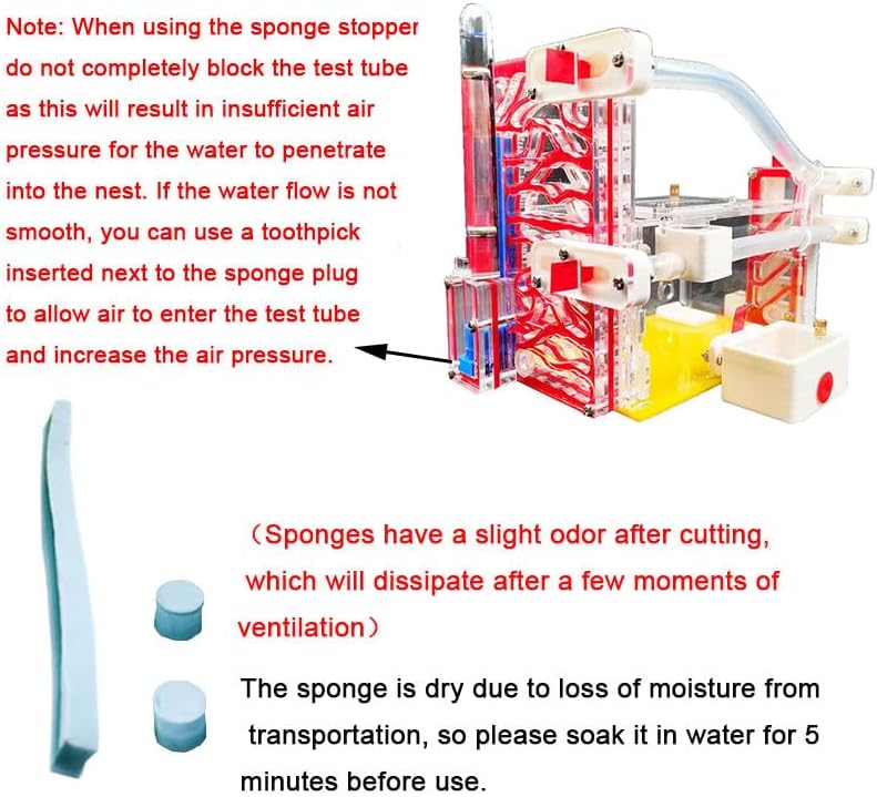 Ant Farm with Feeding Area Acryl Ant Nest Insect Ant House Villa Anthill Pet Workshop Mania for House Ant Hotel (Red)