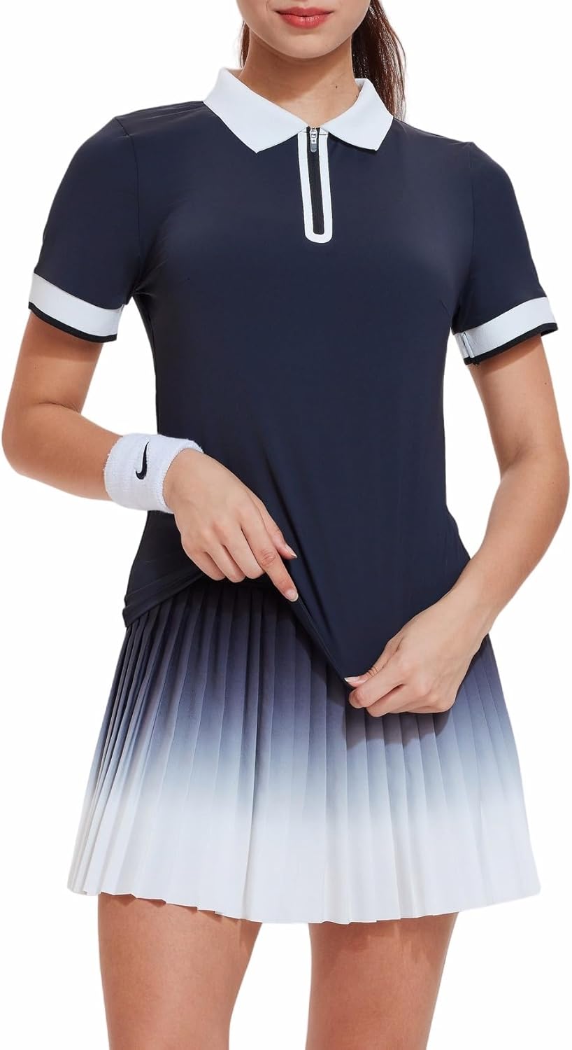 AFZ Women Tennis Skirt Set High Waisted 2 Piece Golf Dresses Outfits Tennis Top Matching Pleated Pickleball Skirt