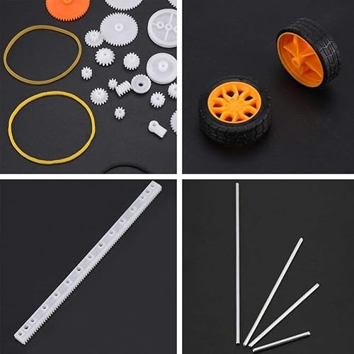 Miniatura 6 de Walfront Kit de engranajes de motor de 78 piezas, conjunto de engranajes de husillo de plástico, paquete de engranajes, polea de engranajes,