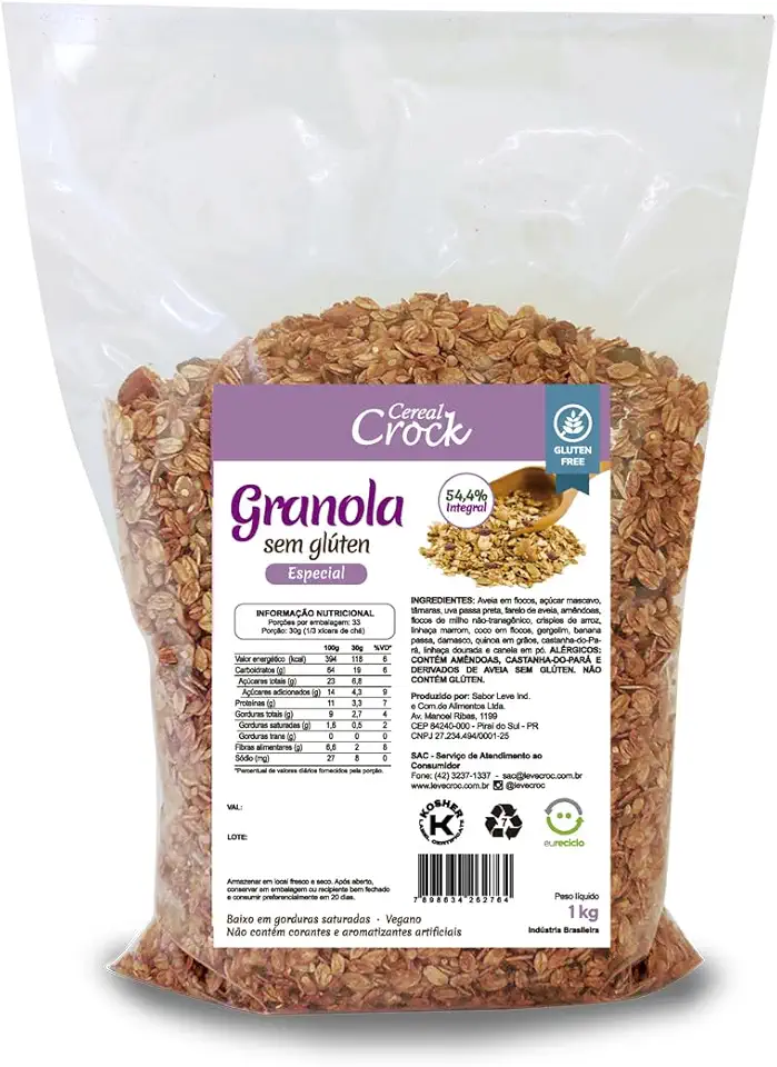 Granola Especial (com aveia sem glúten) Cereal Crock 1kg