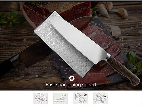 Miniatura 4 de Piedra de afilar cuchillo de piedra de afilar de diamante de doble cara, piedra de afilar de 6 pulgadas, grano 6001200