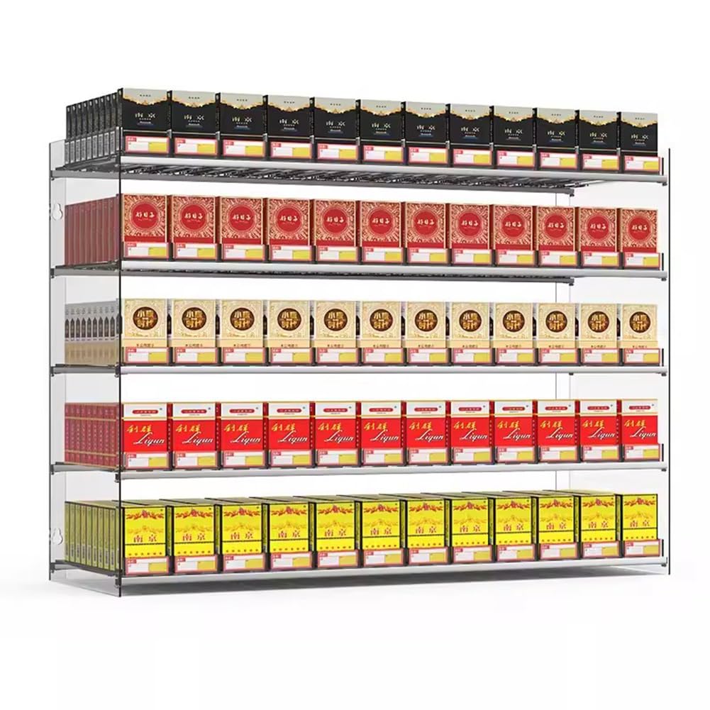 Dispenser di sigarette self-service con pulsante automatico per bancone e porta caramelle da parete, ideale per supermercati, trasparente, 68,5 x 29 x 44,7 cm