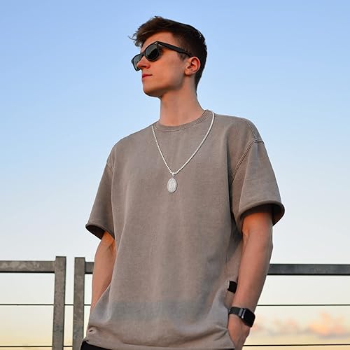 Miniatura 6 de Yaomiao Collar de medalla de San Benito 3 piezas collar de medalla de San Miguel collar de acero inoxidable con dije de cruz de San Benito para