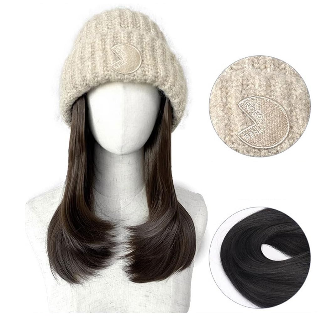 CHICKEN Headband Wig Women's Wig Cap, Knitted Wig Wig Cap, Long Hair Wig Cap, Natural Looking Synthetic Heat Resistant Fiber Wig, Suitable For Daily Party Use Wig Caps For Women (Color : 02)