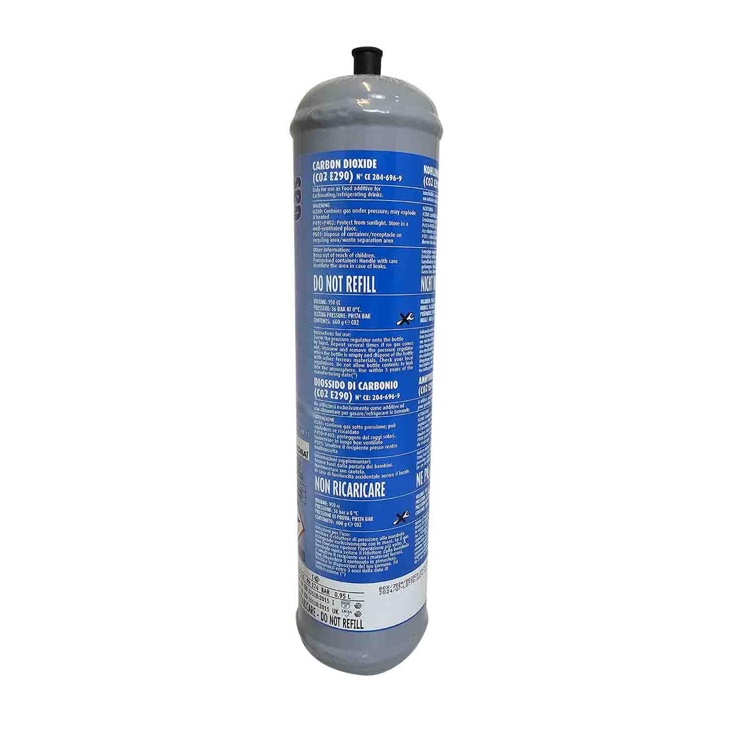 Termohidráulica RV® 5 cilindros CO2 desechables 600 gr. E290 para agua con gas