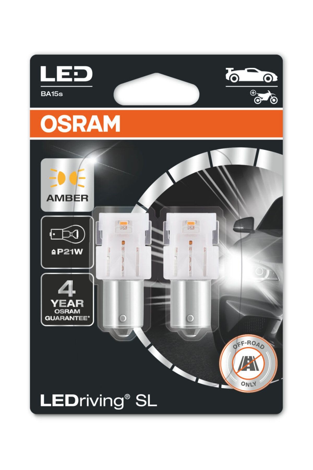 Osram Ledriving Lampade Di Segnalazione A Led, Solo Fuoristrada, Non Omologati Ece, Doppio Blister, Giallo-image