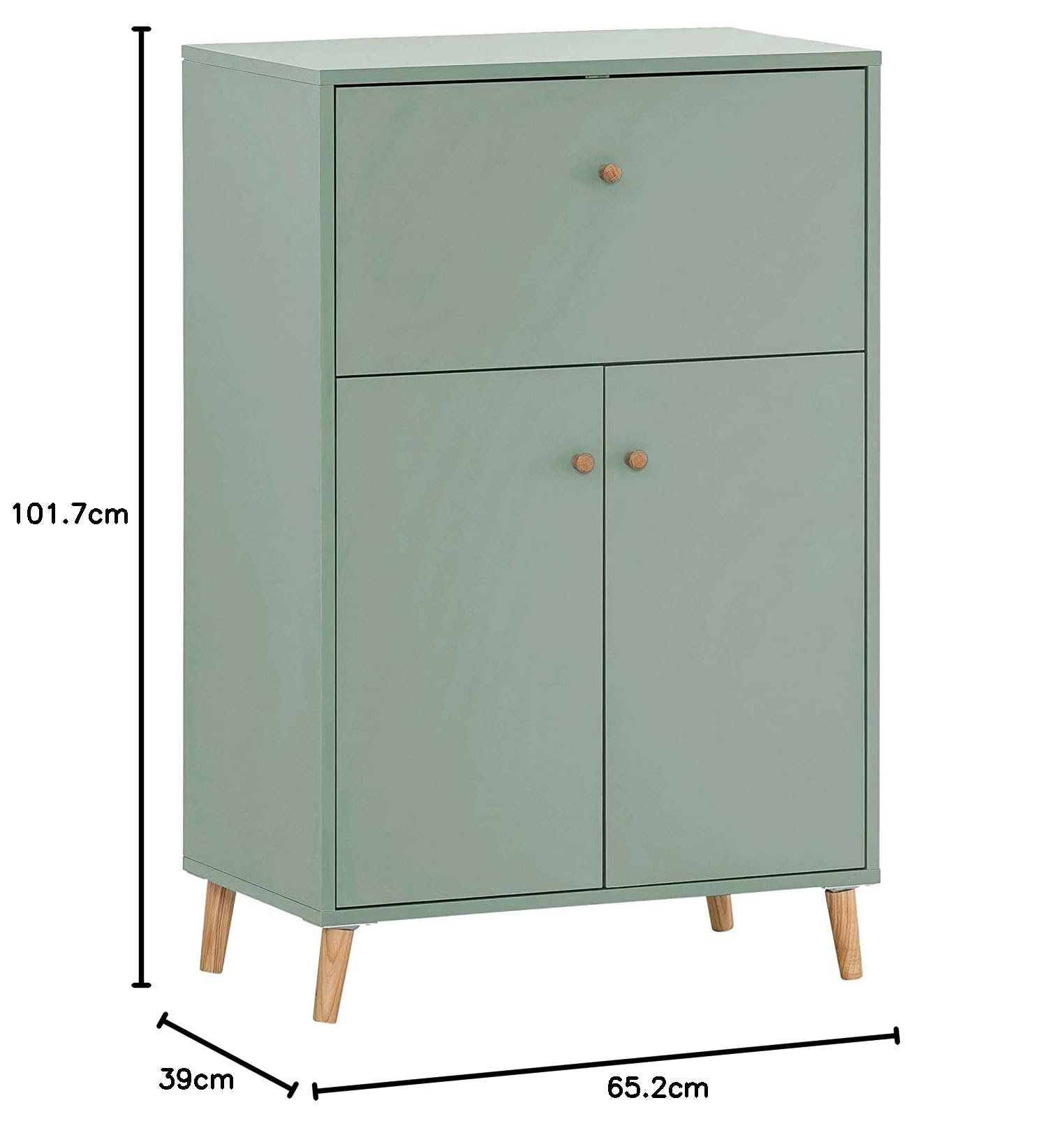 Schildmeyer ELSA 153199 Sekretär mit USB-Aschluss und Steckdose, 65,2 x 39 x 101,7 cm, Pistazie