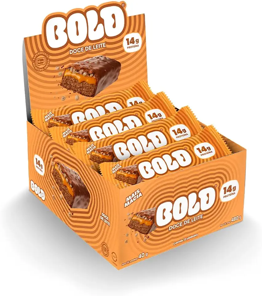 Bold Barra de Proteína Doce de Leite 40g (12 Unidades)