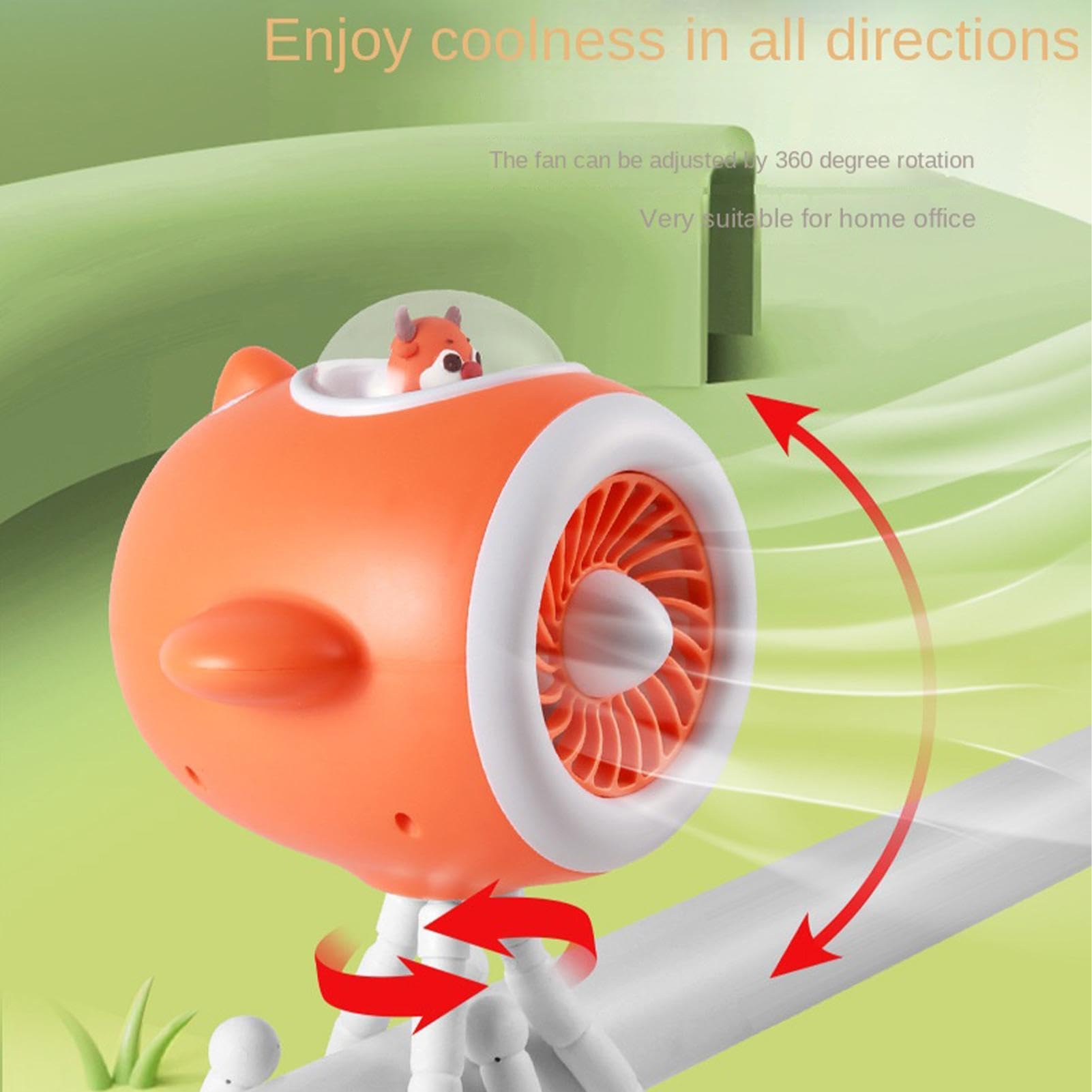 Ventilatore elettrico per passeggino, 3 velocità, regolabile, girevole | Piccolo ventilatore da passeggino per bambini, adolescenti, adulti, asilo nido, passeggiate quotidiane, campeggio, casa, auto