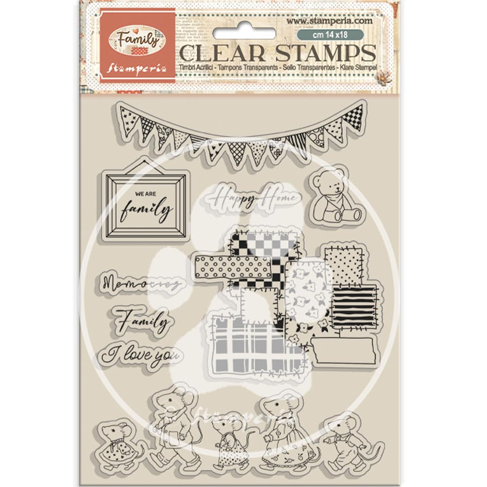 Stamperia - Acrylic Stamp for Scrapbooks, Albums, Cards, Bullet Journals and More, Transparent, Long Lasting, Easy to Clean, Perfect for Crafts and Gifting (Family, Party)