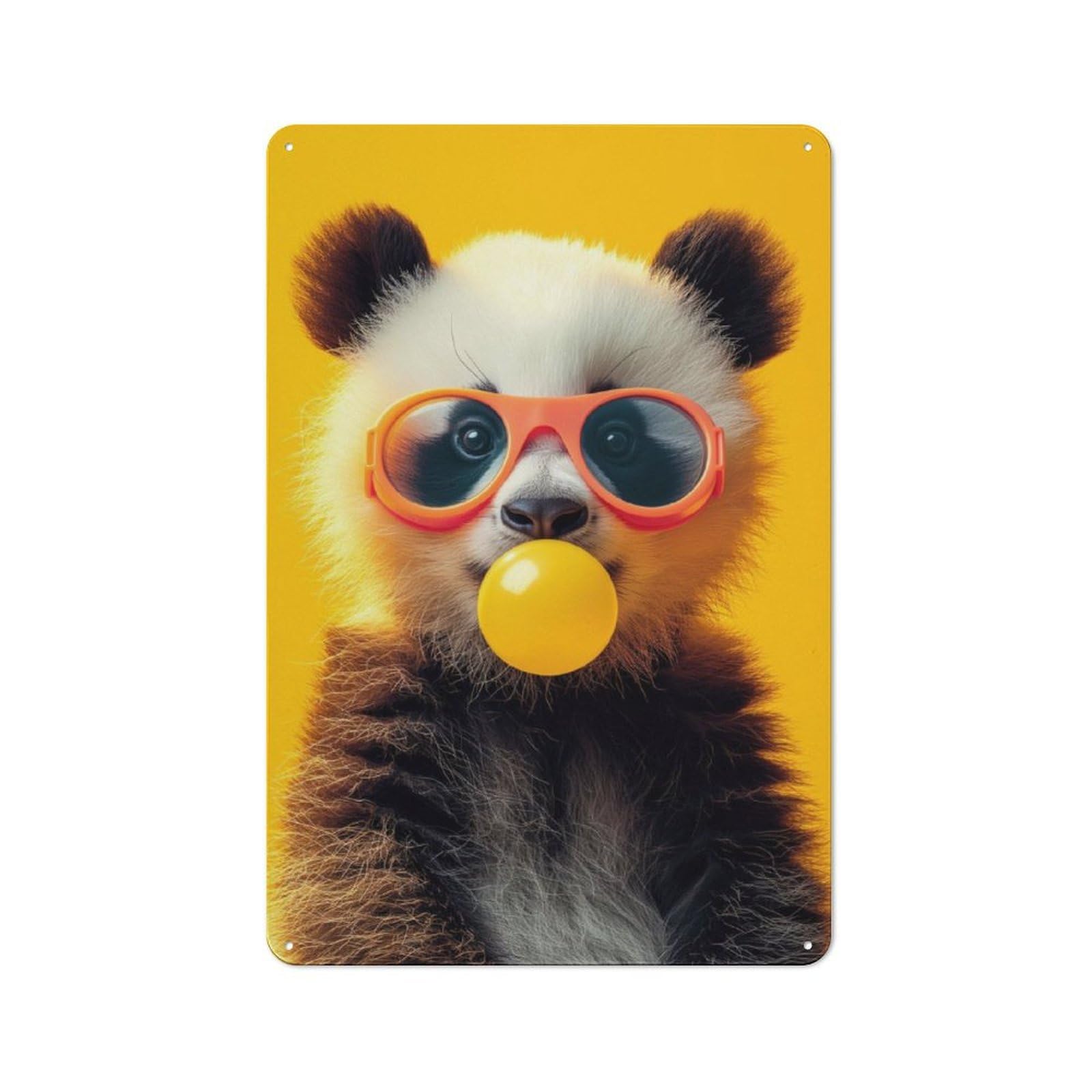 Junmoney Baby Panda Bubblegum Retro Metal Sign 30X20cm Featuring For Bar Or Restaurant, For Bar Decor Enthusiasts