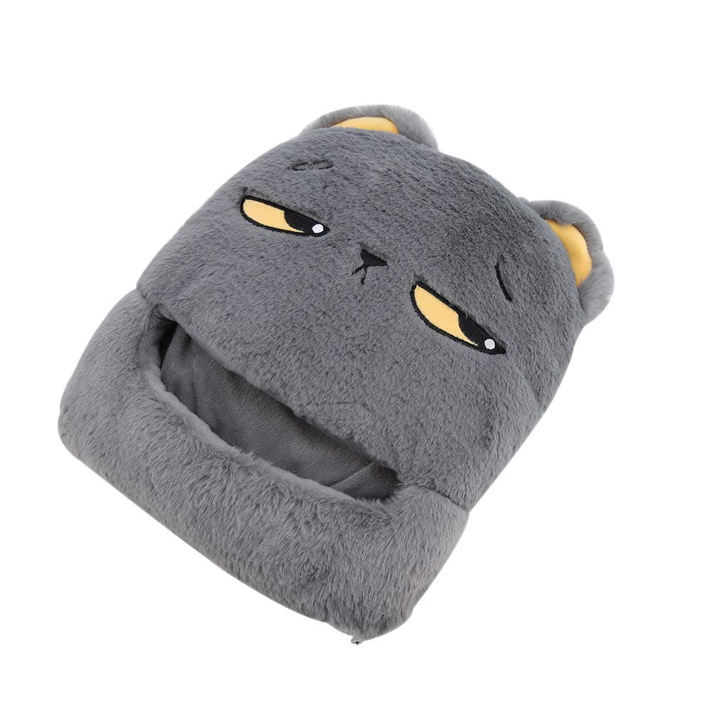 Tyenaza USB Foot Warmer Heated Foot Warmer Fashionable Cartoon Electric Heating Slipper Shoe for Home Travel Office(灰)-image-20
