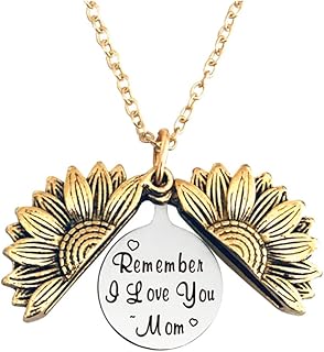 ZAHSY Christmas Gifts for Mom Sunflower Necklaces for Women Mommy Mother Birthday Gift Remember I Love You Mom Necklace for Mother Mom Mothers Day Gifts from Daughter