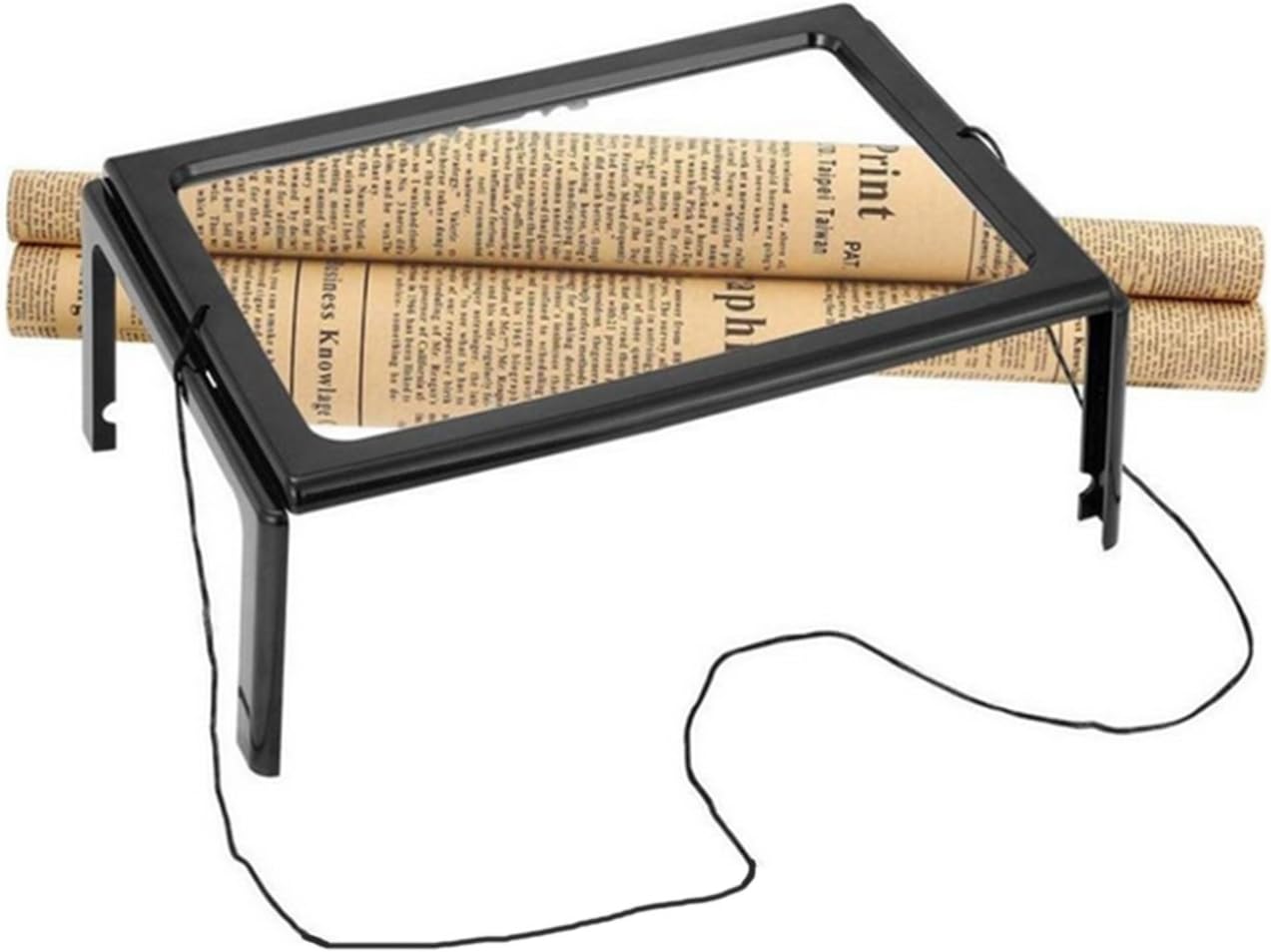 Bonici 3x Lamp Reading Magnifier Desktop Full Page Illuminated Magnifier with 4 Led