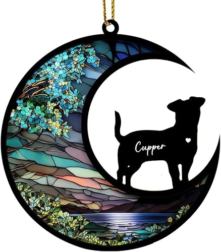 Adorno conmemorativo personalizado para atrapasoles para perros, nombre personalizado y razas de perros, regalo para amantes de los perros, adorno