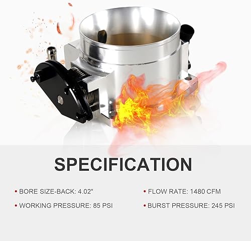 Miniatura 12 de Cuerpo del acelerador de 3.622 in 4 pernos para LS1 LS2 LS3 LS6 LS7 LSX Drive por cable con sensores de posición del acelerador TPS IAC Aluminio