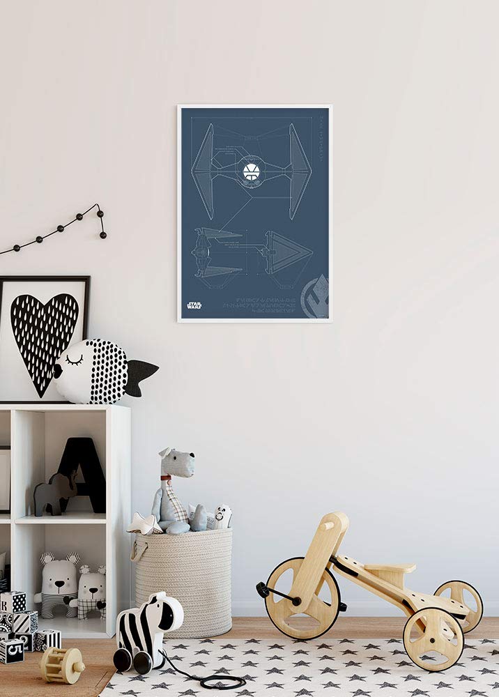 Komar Wandbild 'Star Wars Blueprint Sith TIE-Fighter' – Kunstdruck 50x70 Cm, Made In Germany