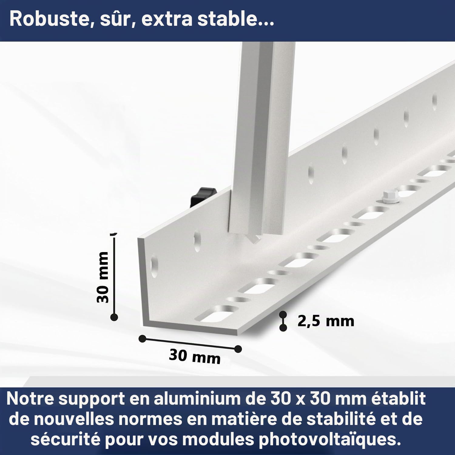 1 ensemble de supports de montage de panneau solaire réglables de 114,3 cm avec pieds inclinables pliables, convient pour 1 à 2 panneaux solaires de 100, 200, 300, 400, 500 W pour toit, camping-car