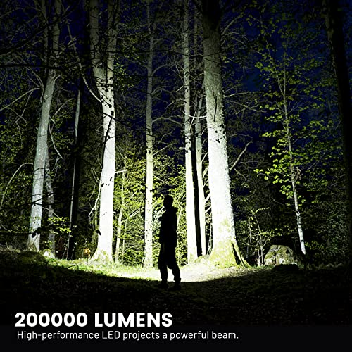 Rechargeable Led Flashlights 200000 High Lumens, Super Bright Powerful Flashlight With 5 Lighting Modes, Waterproof Handheld Flash Light For Hunting, Camping, Emergencies #TOP1