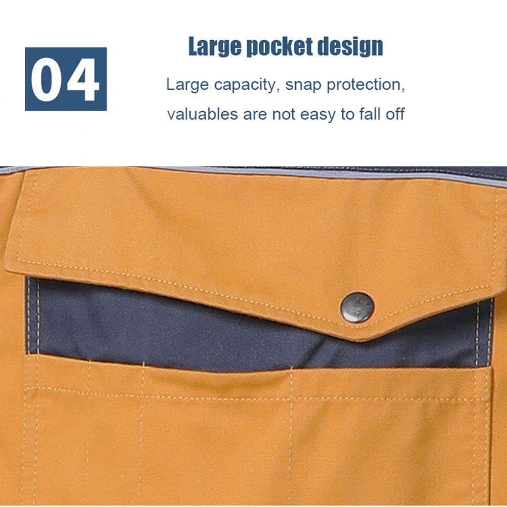 Latzhose, Latzhose Arbeitshose, Baumwolle Multi-Tasche Einstellbar Vier Jahreszeiten Geeignet Geeignet Für Verschiedene Branchen,Grau,XL