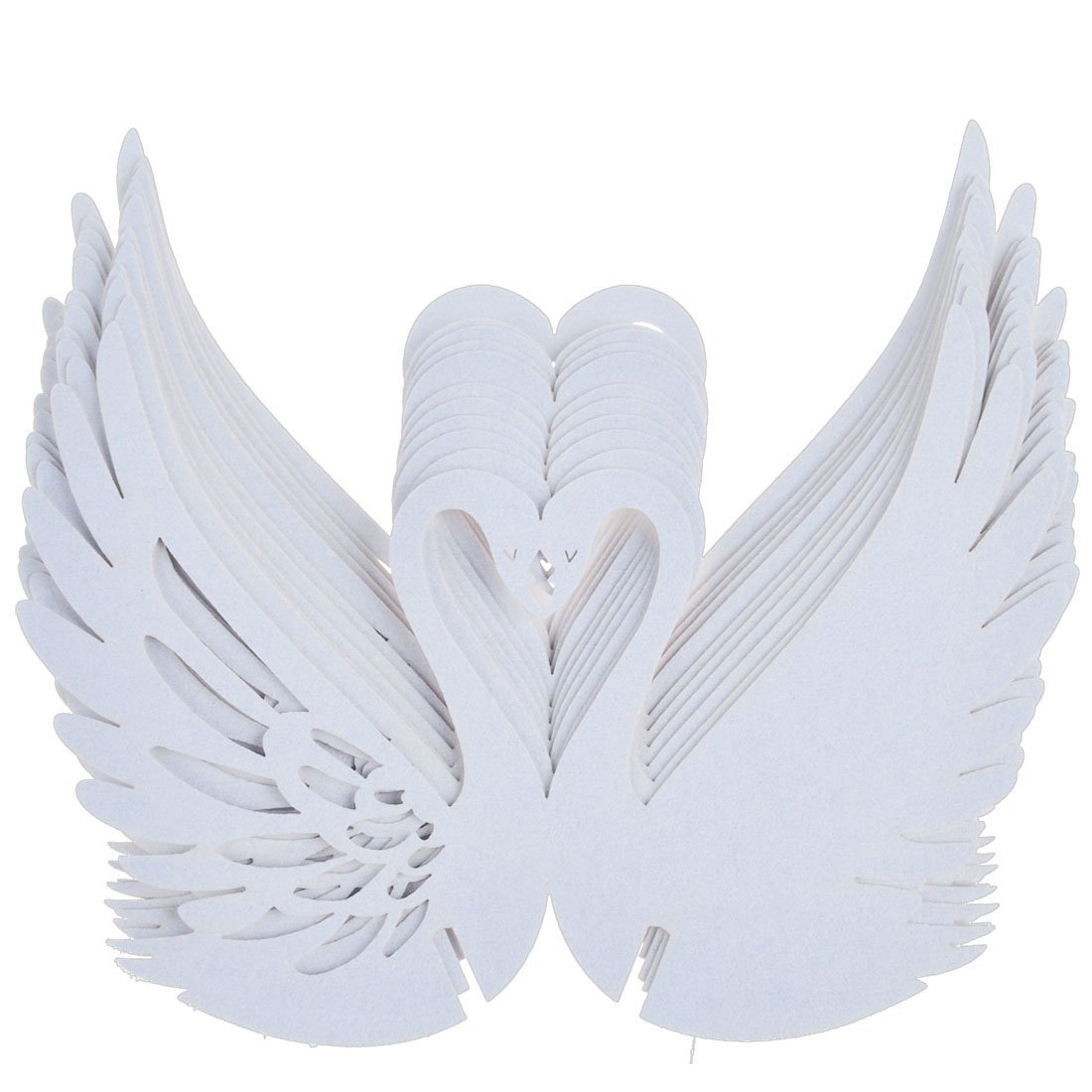 Approx.50pcs Wedding Table Wine Glass Place Name Cards Swan Shape (White)