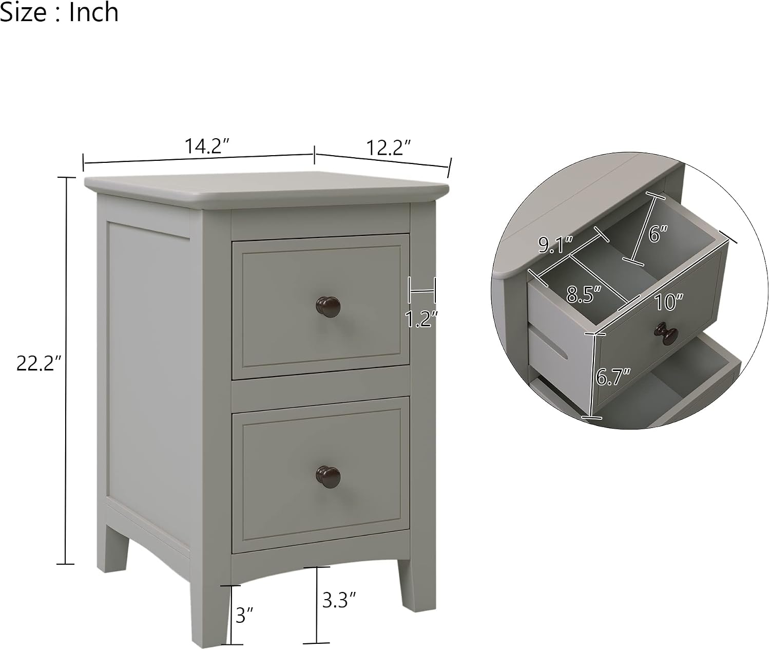 Harper & Bright Designs Bedroom Sets, 5 Pieces Bedroom Sets with Full Size Bed, 2 Nightstand End Table, Dresser and Chest, Wood Bedroom Furniture Set (Gray_Full, 5 Piece)
