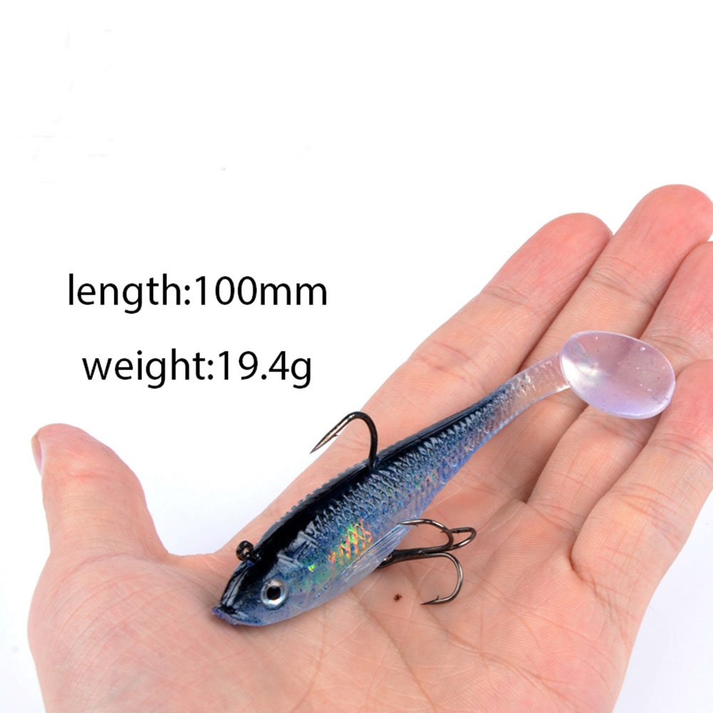 Miękkie główki przynęty 3D Baitfish z ogonem wiosła do łowienia przynęt (PCV, 19,4 g/10 cm, 7 opcji kolorów)