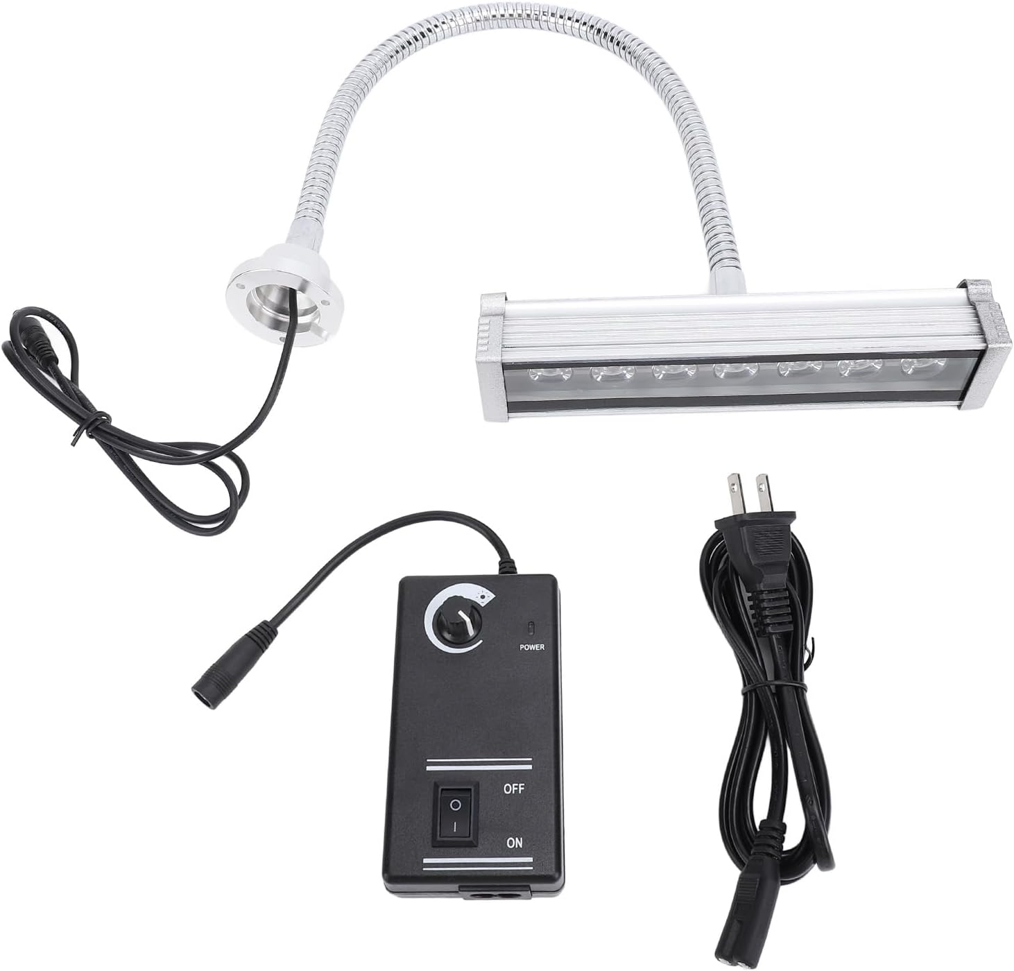 LED Light, Green Light Detection, Industrial Dust Detection Lamp with Aluminum Tempered Glass and Stepless Dimmable Feature, for Workshop Machine Tools