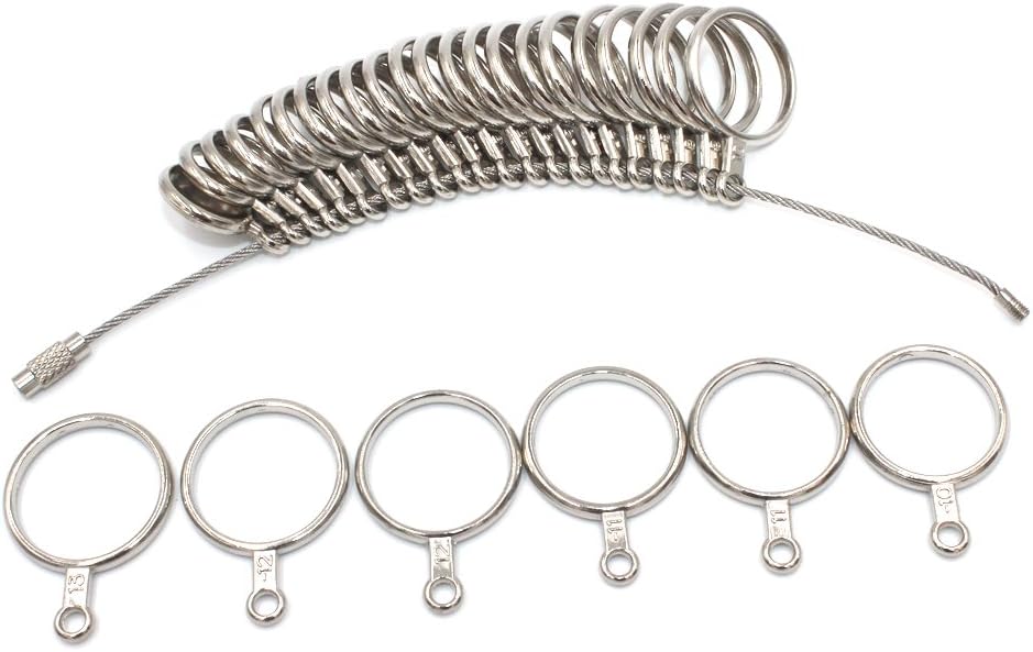 PHYHOO Ring Sizer Measuring Tool Set Metal Finger Sizing Gauge Rings Measurement Tool for Women Men US Size 0-13 with Half Size