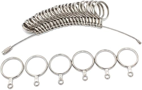 Miniatura 6 de Juego de herramientas de medición para medir anillos de metal, herramienta de medición de anillos para mujeres y hombres, tamaño de EE. UU. 0-13 con
