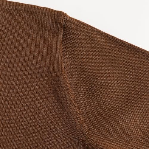 Image of Women's Cropped 3 /4 Sleeve Knit Cardigan - Open Front Bolero Shrug (Brown, X-Large)