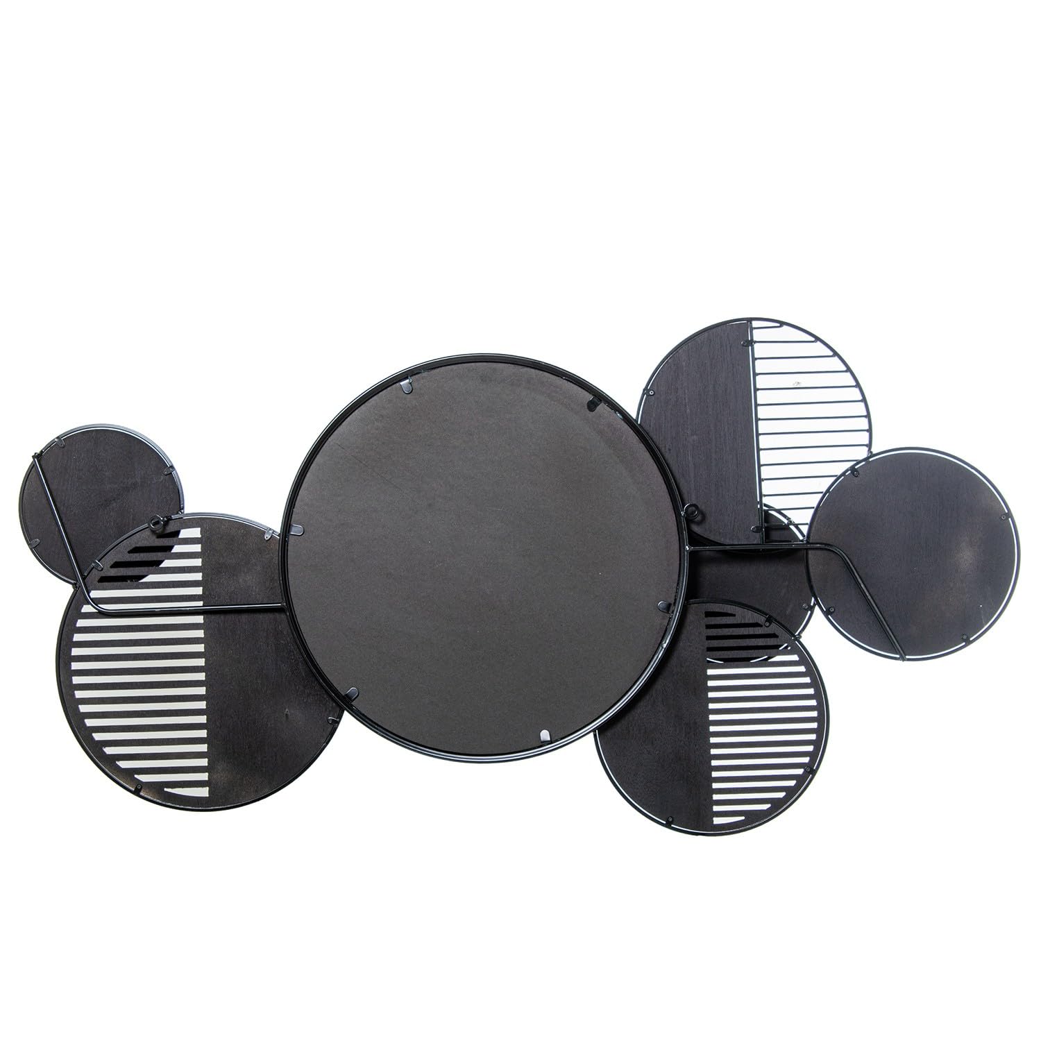 DRW Espejo de pared con Aplique en marrones y Negro 4.5x123x63 cm