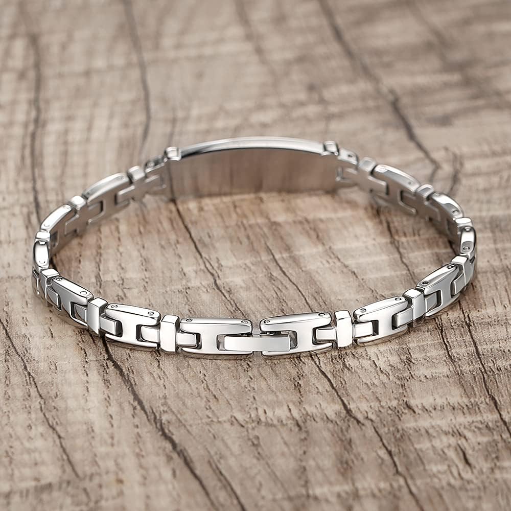 Fashion Lady Stainless steel Medical Alert id Bracelets with Free Engraving