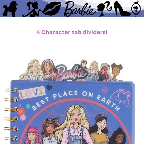 Miniatura 2 de Barbie - Cuaderno de pestañas encuadernado en espiral, 96 páginas rayadas, 8 x 7 pulgadas, morado