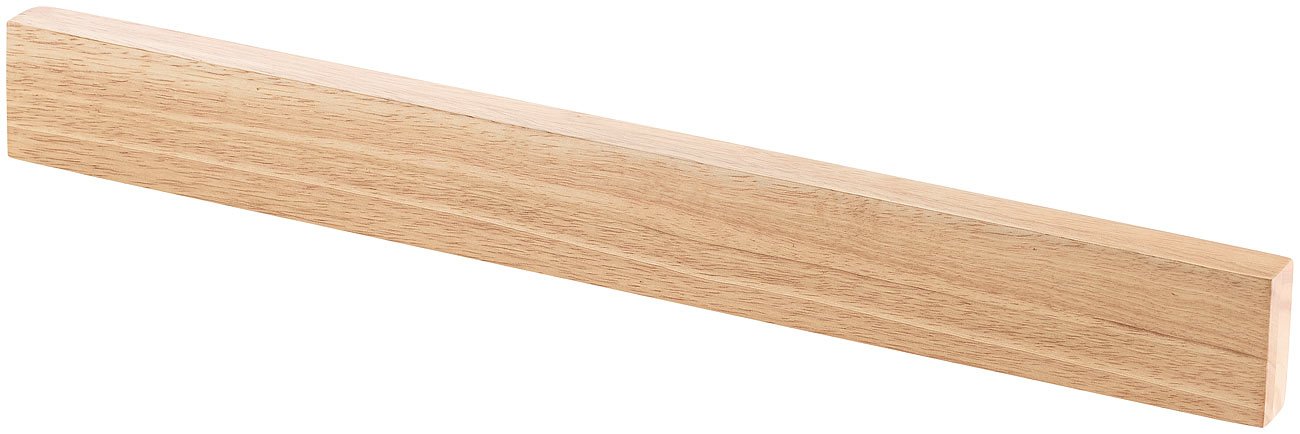 Rosenstein & Söhne Magnettafel für Messer: 2er-Set durchgehende Magnet-Messerleisten, echtes Hevea-Holz, 45 cm (Magnetbrett Messer, Magnet-Leisten)