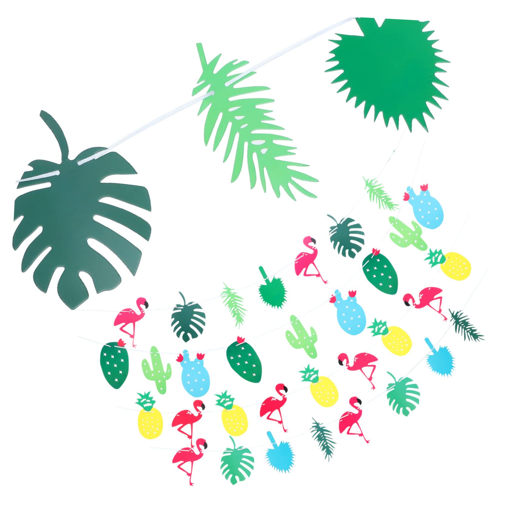 Toyvian Guirnalda De Decoración Hawaiana Diseño De Flamencos y Frutas Banderines Coloridos Para Fiesta Tropical Para Cumpleaños y Celebraciones Familia