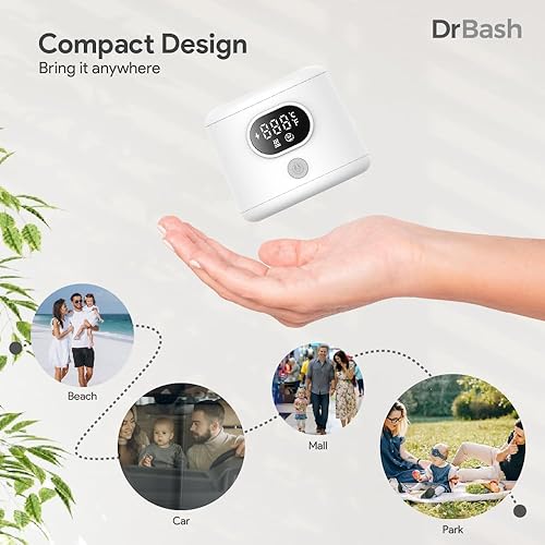 Miniatura 7 de DrBash Calentador de biberones portátil para viajes, calentador de biberones de viaje a prueba de fugas con calentamiento rápido para leche materna,