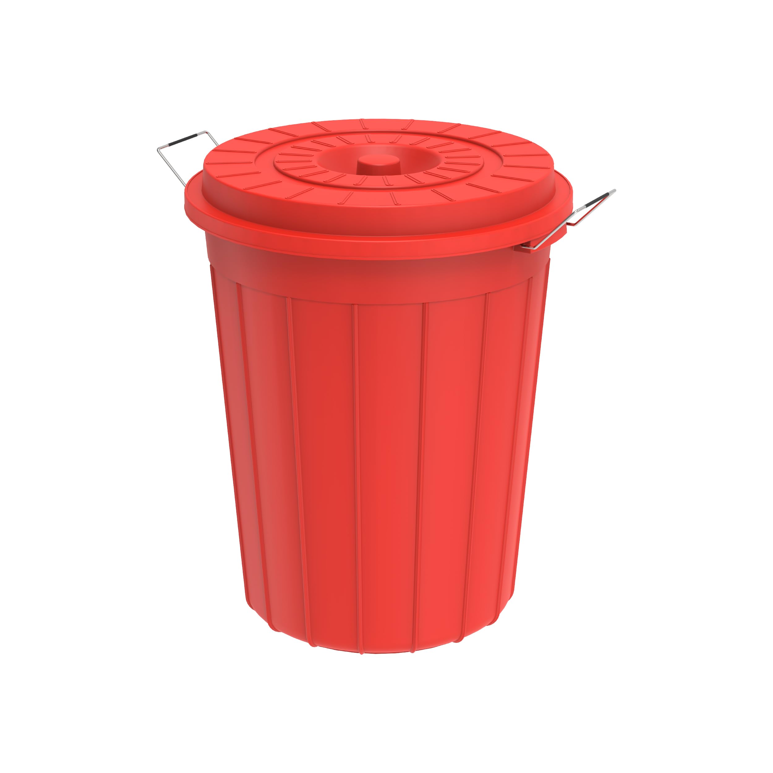 Cosmoplast 125L Round Plastic Drum With Lid, Red