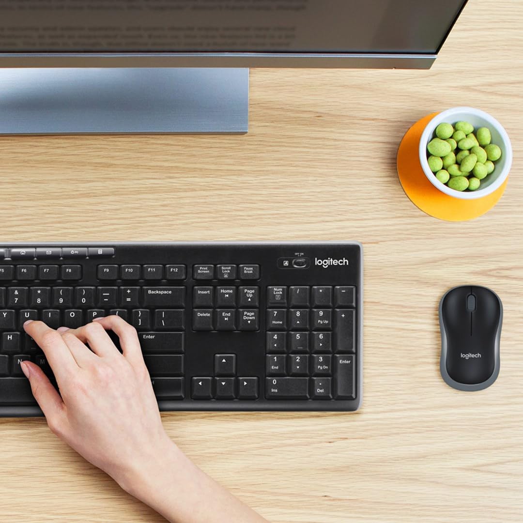 Logitech MK270 Combo Clavier et Souris Sans Fil pour Windows, Clavier US International QWERTY - Noir