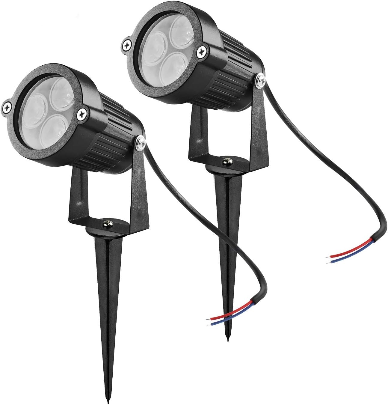 LemonBest® 1Pcs DC 12V Landscape Lights, 3x3W IP65 Waterproof Cast-Aluminum Garden Spike Lights